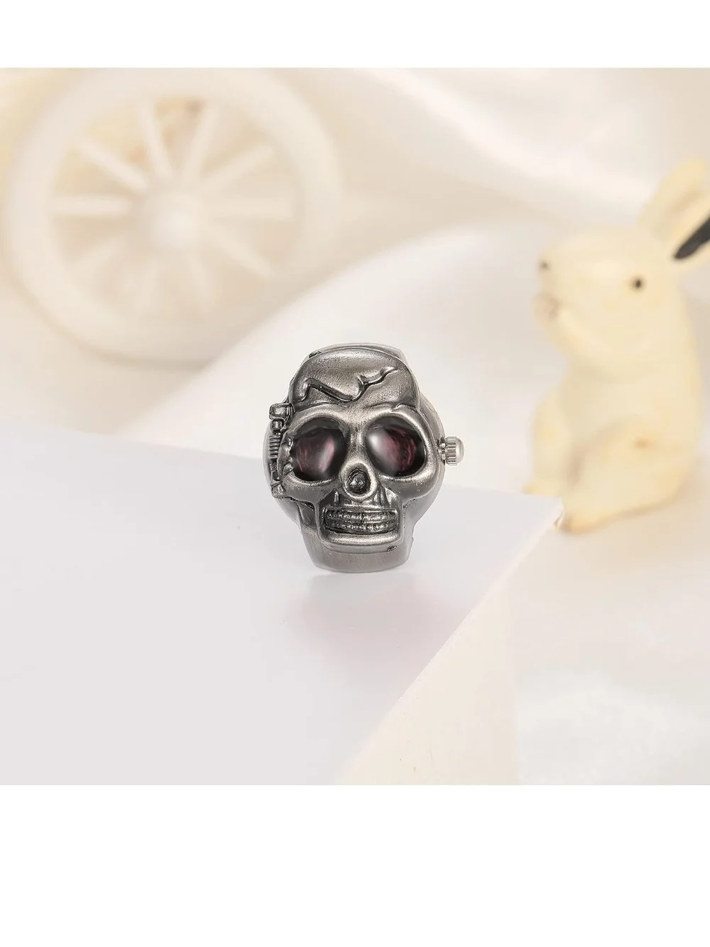 Men's Skull Ring Watch with Red Eyes -